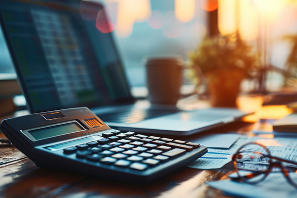 Calculator on desk